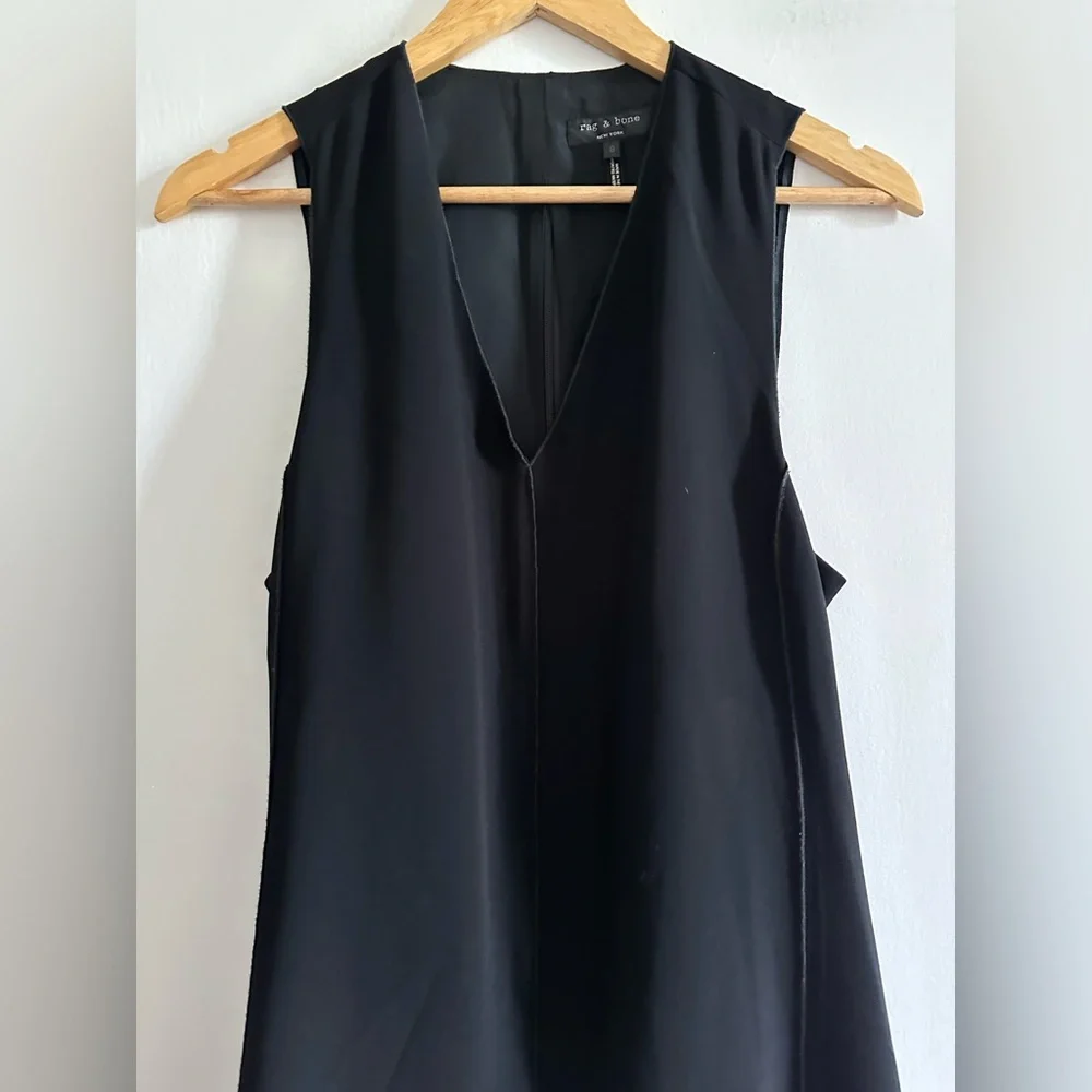 Rag & Bone Black Designer Silk Open Blend Fernanda Cocktail Dress size 8 EUC - Picture 6 of 8